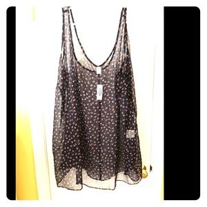 NWT sheer floral tank